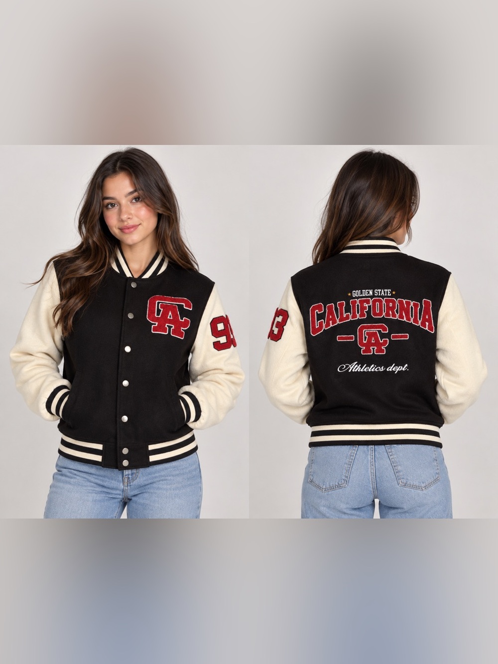 Forever 21 California Golden State 93 Varsity Letterman Jacket XS